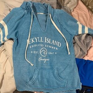 Ocean Drive Teal Textured Pullover